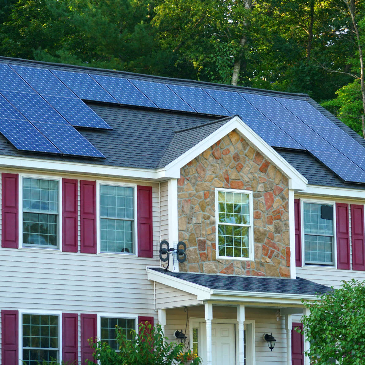 Solar Panel Installed On The House Roof