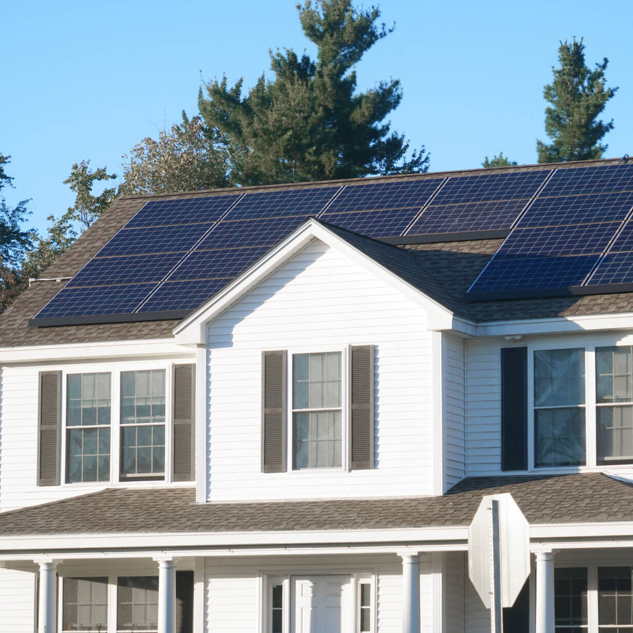 Solar Panel Installed On The House Roof